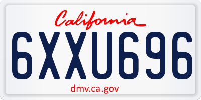CA license plate 6XXU696
