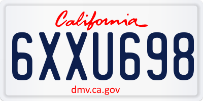 CA license plate 6XXU698
