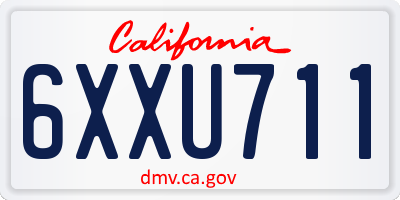 CA license plate 6XXU711