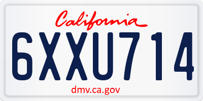 CA license plate 6XXU714