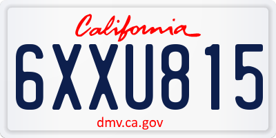 CA license plate 6XXU815