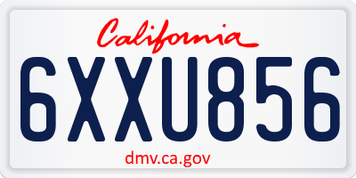 CA license plate 6XXU856