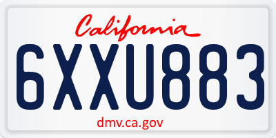 CA license plate 6XXU883