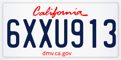 CA license plate 6XXU913