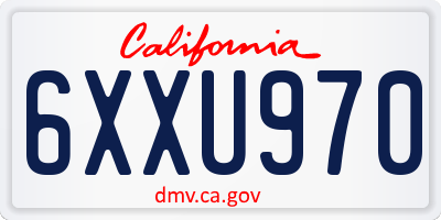 CA license plate 6XXU970