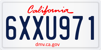 CA license plate 6XXU971