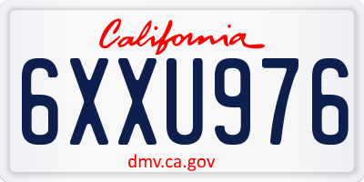 CA license plate 6XXU976