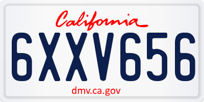 CA license plate 6XXV656