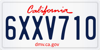 CA license plate 6XXV710