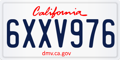 CA license plate 6XXV976
