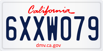 CA license plate 6XXW079