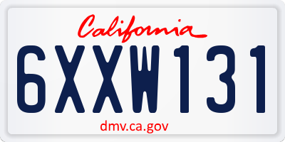 CA license plate 6XXW131