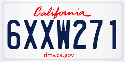 CA license plate 6XXW271