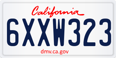 CA license plate 6XXW323