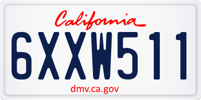 CA license plate 6XXW511