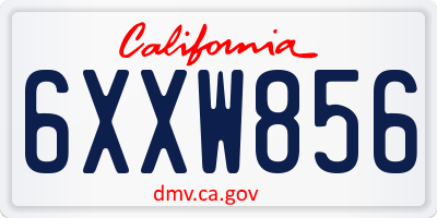 CA license plate 6XXW856