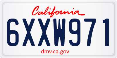 CA license plate 6XXW971