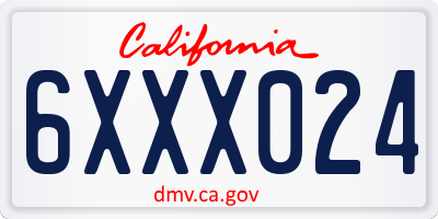CA license plate 6XXX024