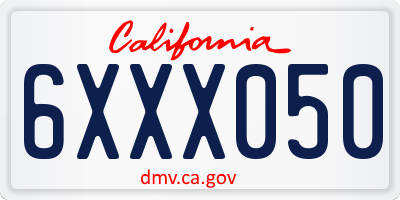 CA license plate 6XXX050