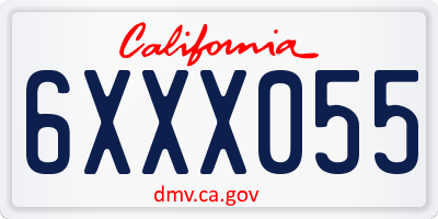 CA license plate 6XXX055