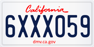 CA license plate 6XXX059