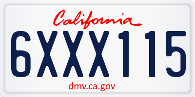 CA license plate 6XXX115