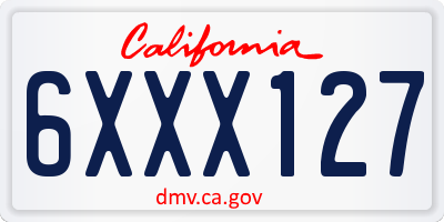CA license plate 6XXX127