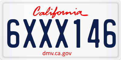 CA license plate 6XXX146