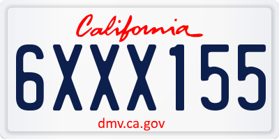 CA license plate 6XXX155