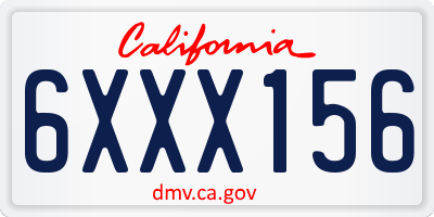 CA license plate 6XXX156