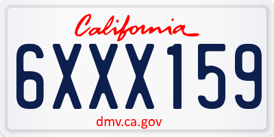 CA license plate 6XXX159