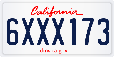 CA license plate 6XXX173