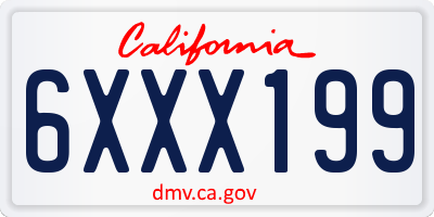 CA license plate 6XXX199
