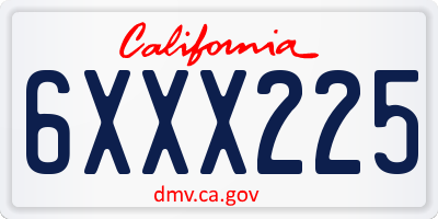 CA license plate 6XXX225