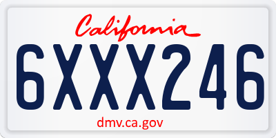 CA license plate 6XXX246