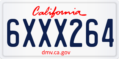 CA license plate 6XXX264