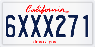CA license plate 6XXX271