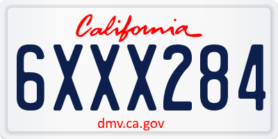 CA license plate 6XXX284