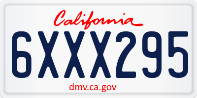 CA license plate 6XXX295