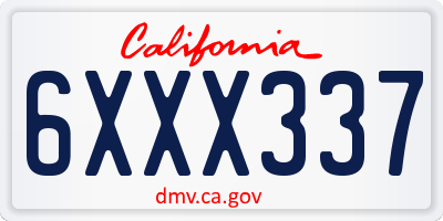 CA license plate 6XXX337