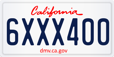 CA license plate 6XXX400