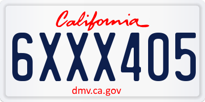 CA license plate 6XXX405