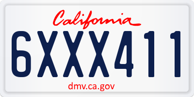 CA license plate 6XXX411