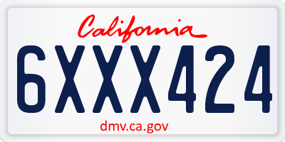 CA license plate 6XXX424