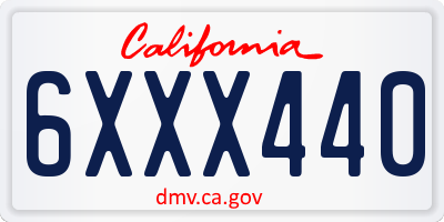 CA license plate 6XXX440