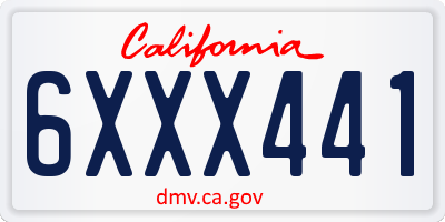 CA license plate 6XXX441