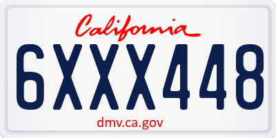 CA license plate 6XXX448