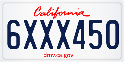 CA license plate 6XXX450
