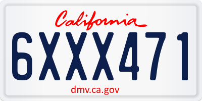 CA license plate 6XXX471