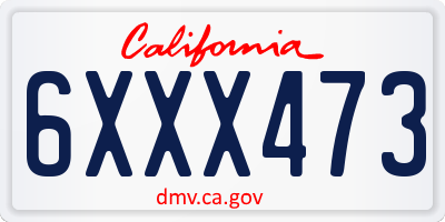 CA license plate 6XXX473